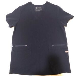 Navy blue FIGS 5 pocket scrub top